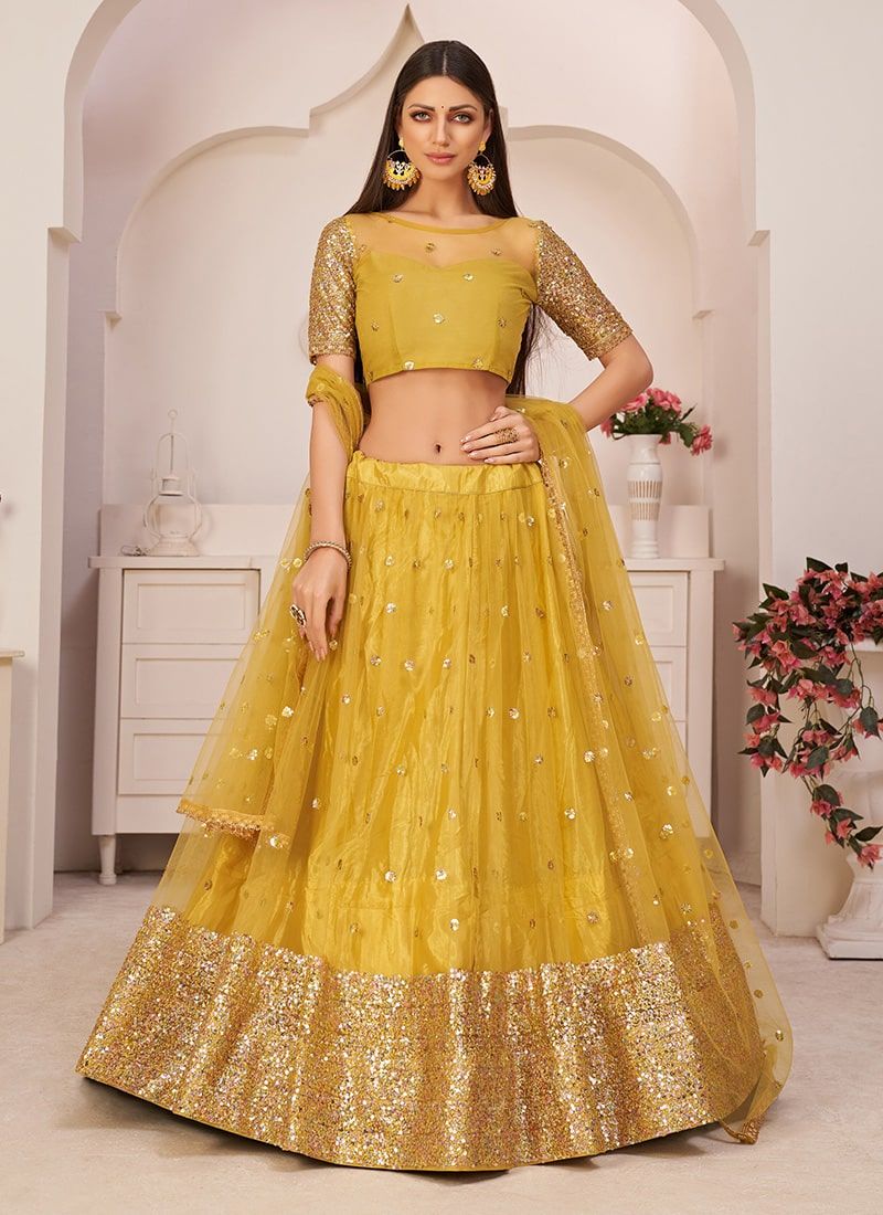 simple haldi lehenga