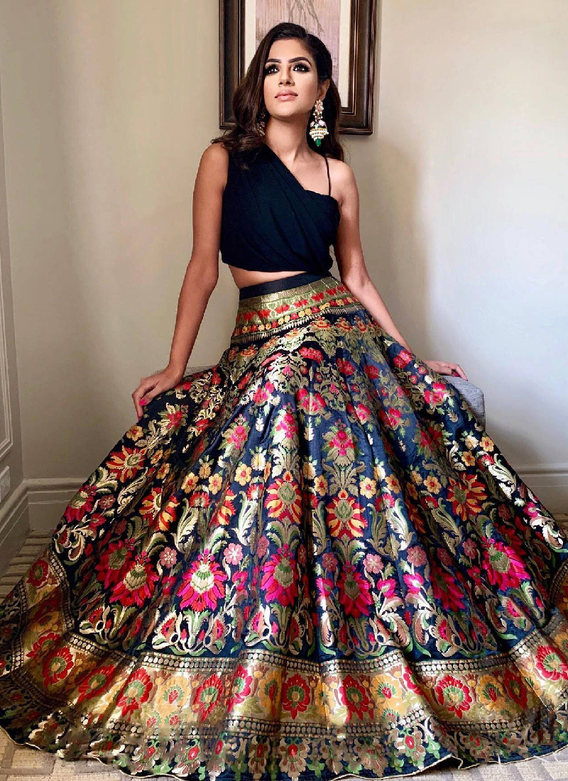 Expensive | Blue Indo Western Lehenga Choli and Blue Indo Western Chaniya  Choli Online Shopping