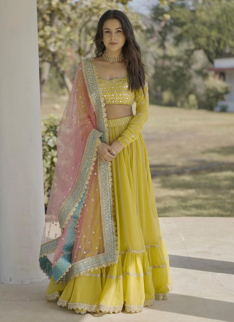 haldi lehenga blouse designs