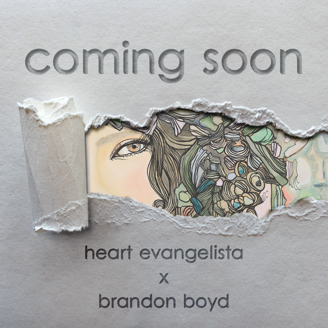 ripped image showing a sneak peek of new collaboration from brandon boyd and heart evangelista