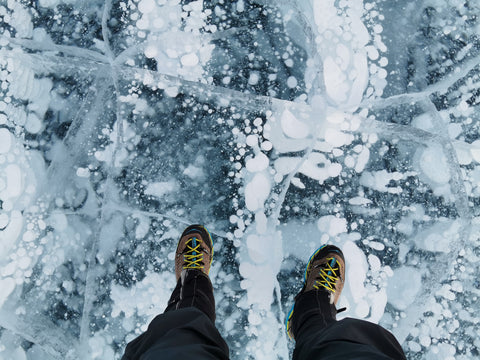 Frozen Air Bubbles on Lake Baikal Siberia