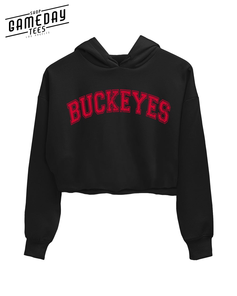 Ohio State University College Student Gameday Tees Buckeyes Crop Hoodie Collection Perfect OSU College University Game Day Clothing Black1