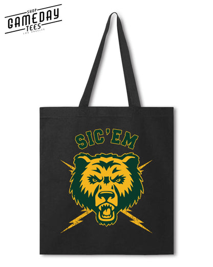 Baylor University  Gameday Tees Sic Em Bears Canvas Bag Collection Perfect Matching College Game Day Accessory Black1