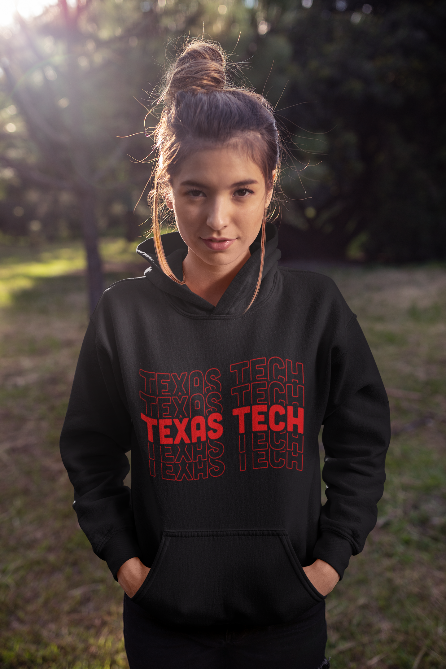 Men's Colosseum Black Texas Tech Red Raiders Arch & Logo 3.0 Pullover Hoodie