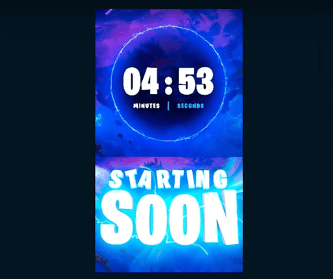 Countdown Timer and Starting Soon in Vertical Landscape