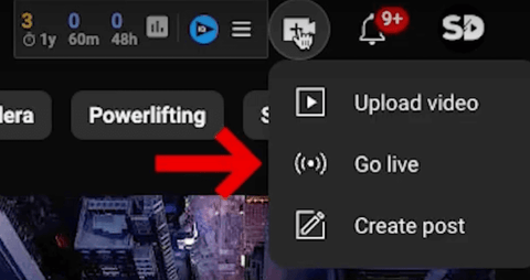 YouTube 'Go Live' Button