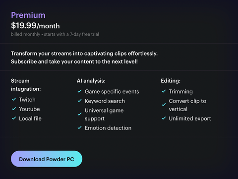 Powder Monthly Plan