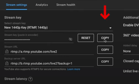 Copy Stream Key