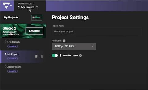 Lightstream Project Settings