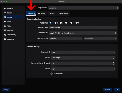 Output Streaming Settings