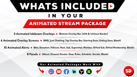 Everything included in Stream Designs Overlay Package