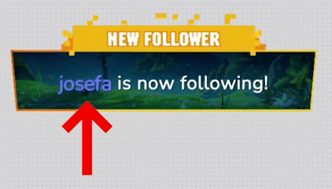 New Follower Event with the Text in the Correct Spot