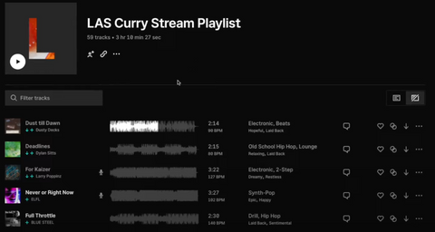 LAS Curry Epidemic Sound Playlist