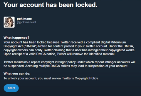 DMCA Locked Account