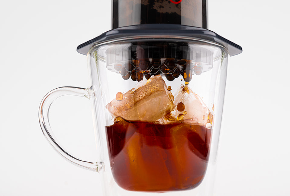 Brewing hot coffee over ice with the AeroPress Original coffee maker