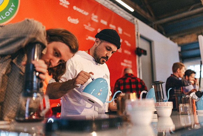 Competitors brew during the 2022 World AeroPress Championship