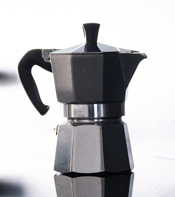 Moka pot sitting on countertop