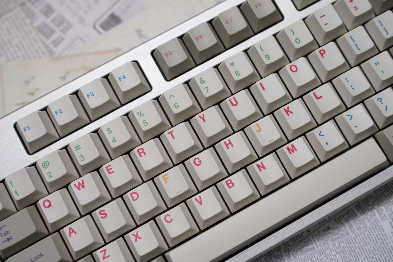 21KB Belgian AZERTY Classic Retro Beige Keycap Set - 21KB