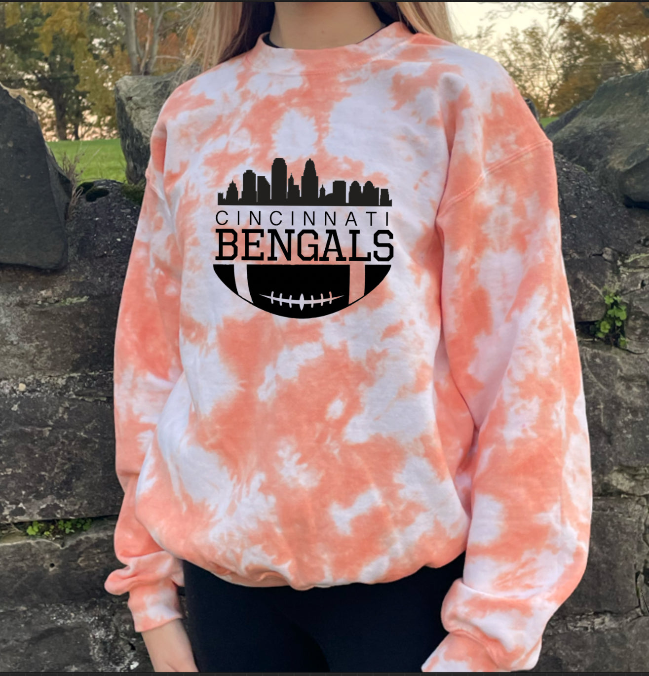 Cincinnati Bengals Spiral Tie Dye Oversized T-shirt