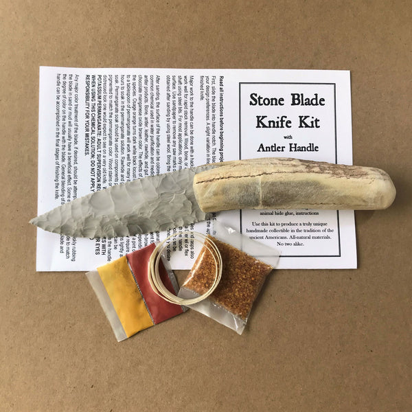 Paleo-style Primitive Flint or Obsidian Stone Blade Knife Kit – Native Way  Online