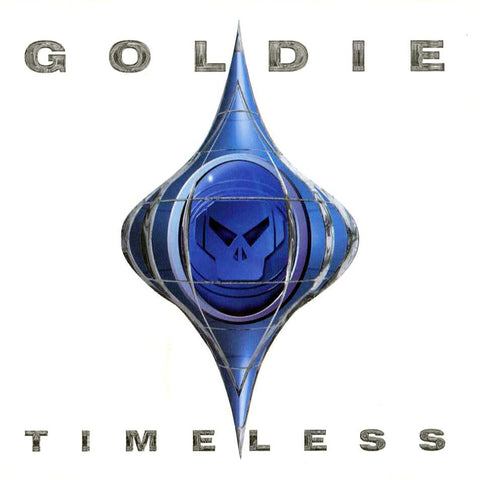 image of Goldie record cover, white background with Metalheadz logo in the centre