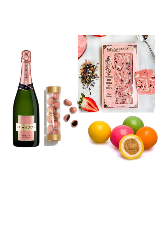 Moet & Chandon Rose Imperial Champagne With Godiva Black & Gold