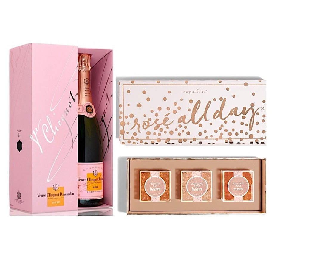 Rose All Day Sugarfina 3pc Candy Box w/Veuve Clicquot Rose