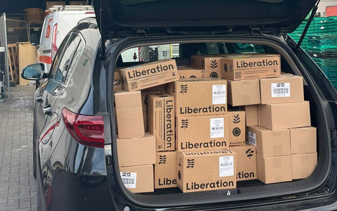 Liberation donations being delivered to the Felix Project at the end of the show