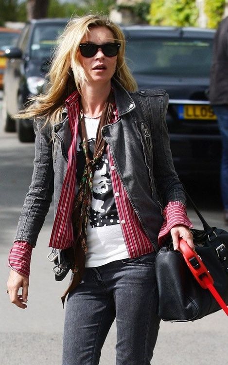 Street Style - Kate Moss #Layering