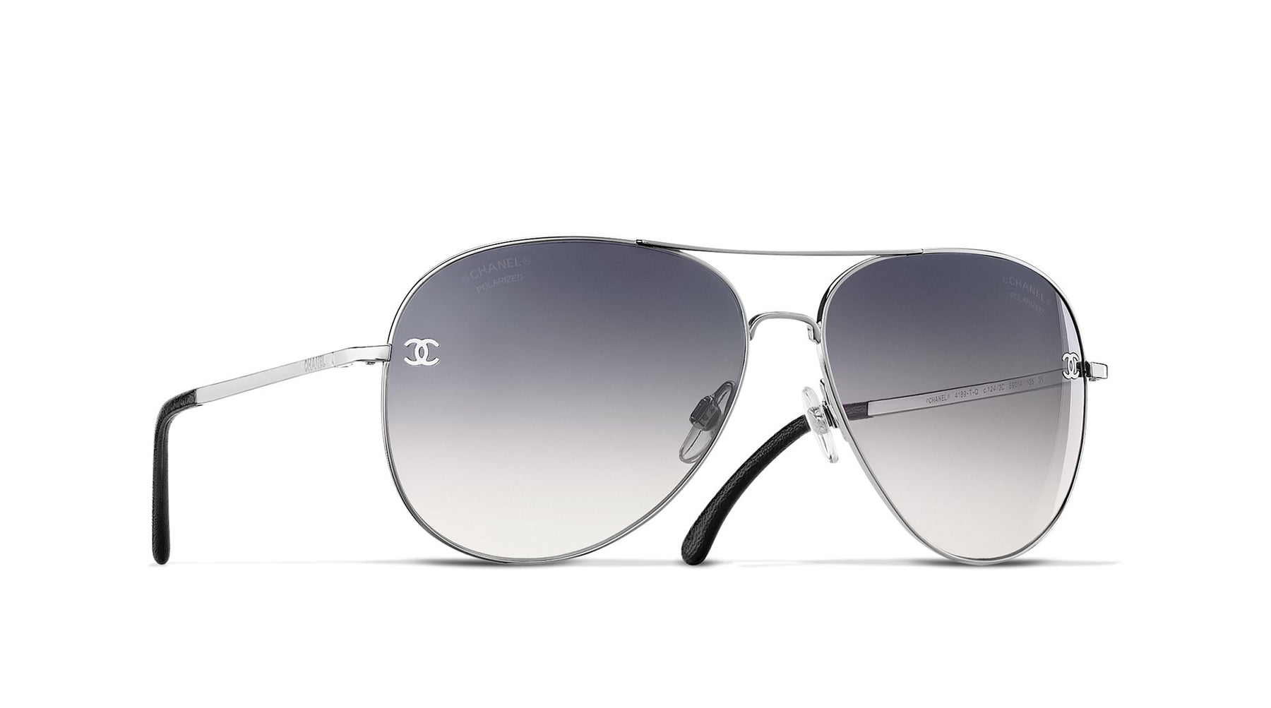 chanel black pilot sunglasses