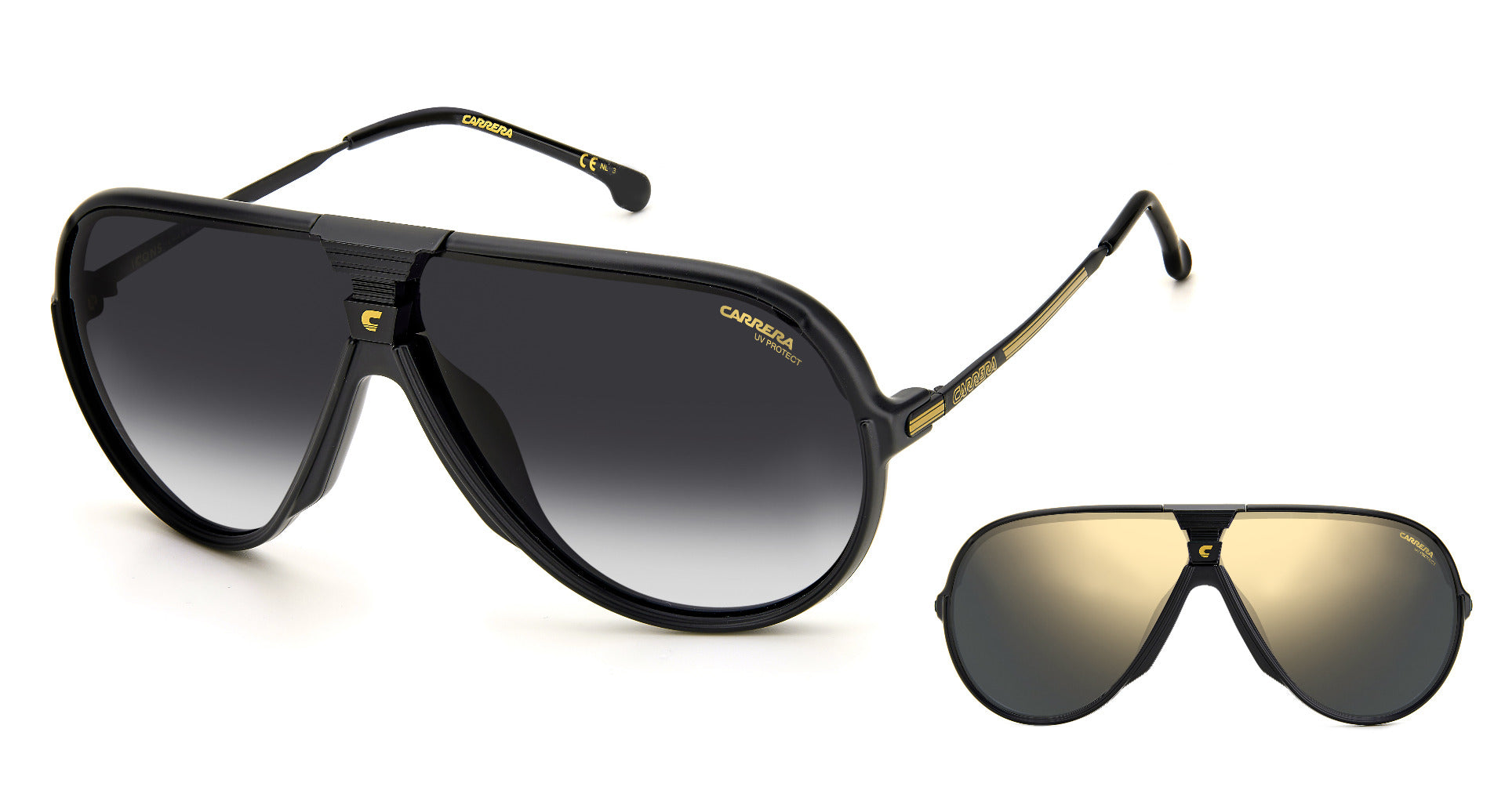 Carrera CHANGER 65 Aviator Sunglasses | Fashion Eyewear AU