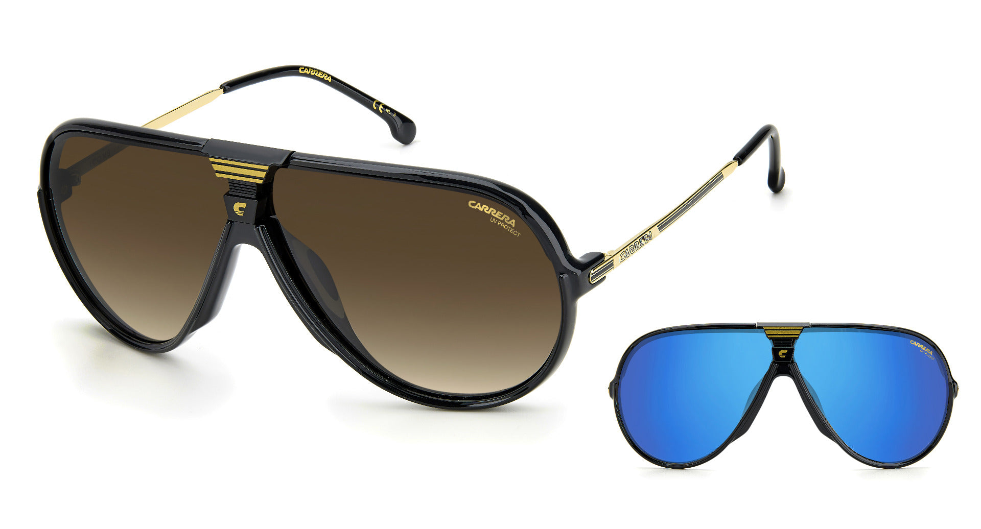 Carrera CHANGER 65 Aviator Sunglasses | Fashion Eyewear