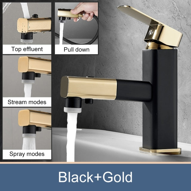 bathroom sink faucets with pull out sprayer