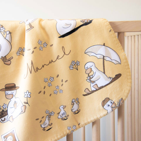 personalized duck baby blanket