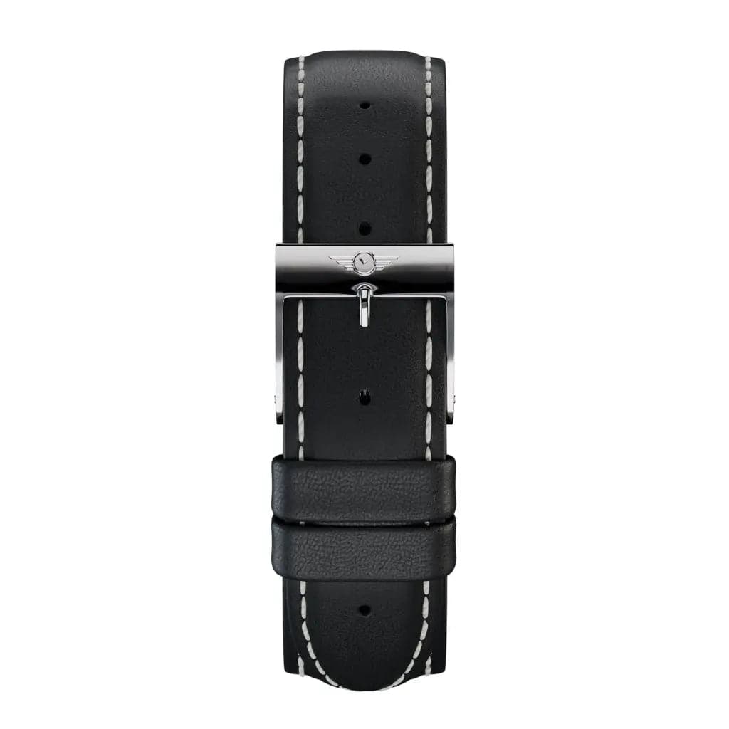 Nation of Souls Watch Bands in Cushioned Leather - Black w/Silver