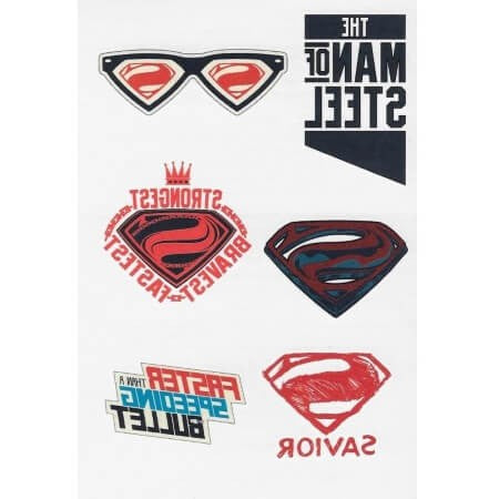 12 Tatouages Batman & Superman 2 planches de tattoos des 2 Super Héros –  Tattoo Sticker - Tattoo Kids