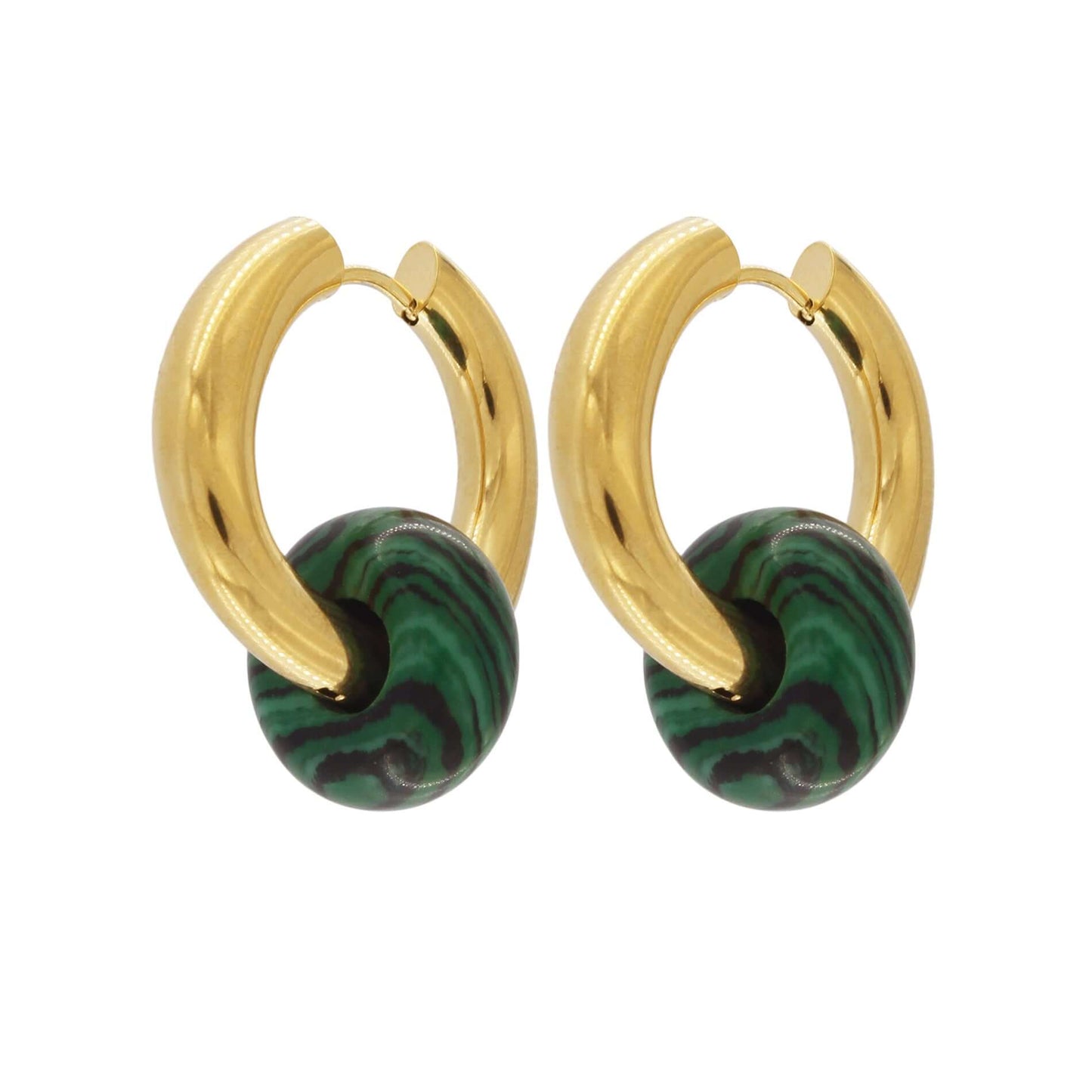 Hope Waterproof Chunky Earring 18K Gold Plating Green