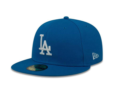 Los Angeles Dodgers New Era MLB 59FIFTY 5950 Fitted Cap Hat Sky Blue Crown/Visor White Logo 2020 World Series Side Patch Pink UV 8