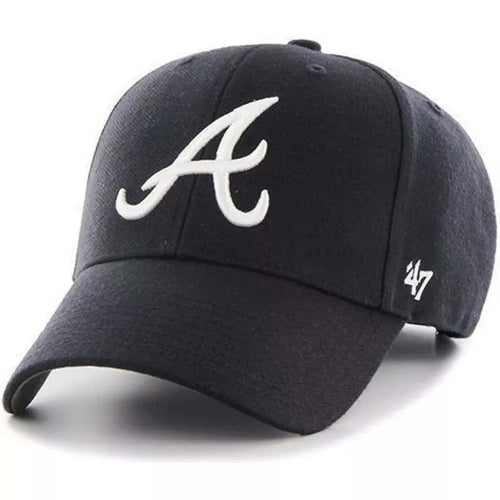Atlanta Braves '47 Brand MLB Clean Up Adjustable Cap Hat Black Crown/V –  Capland
