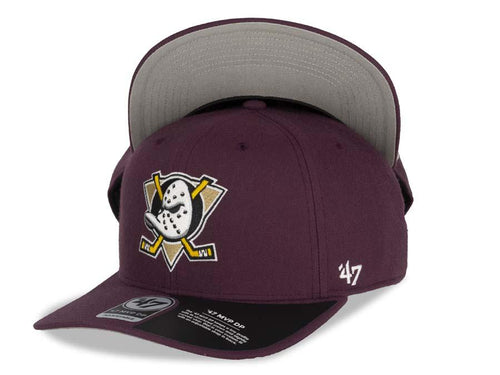 47 Brand- Exclusive ? NHL Anaheim Mighty Ducks Throwback Snapback  Maroon/Teal Size: OSFM Adjustable