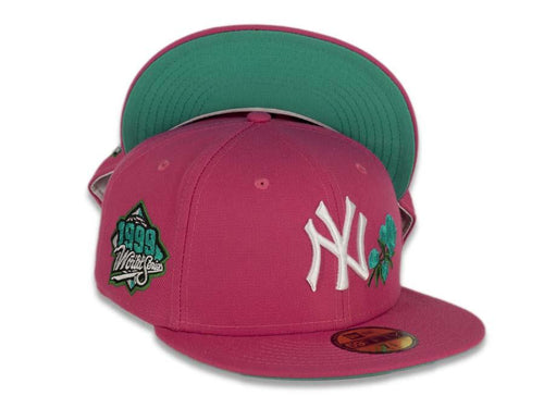 NEW YORK YANKEES 1999 WORLD SERIES SKY BLUE PINK BRIM NEW ERA