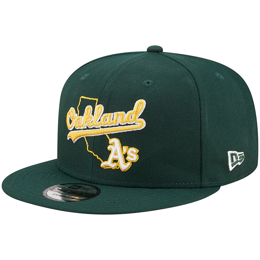 Oakland Athletics New Era MLB 9FIFTY 950 Snapback Cap Hat Green Crown/Visor Team Color Logo (Logo State)