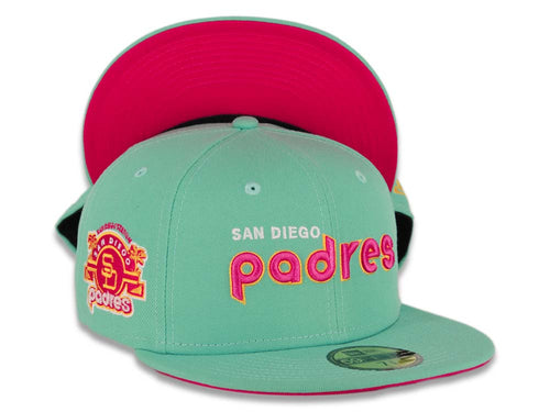 New Era 59FIFTY San Diego Padres BC Connect Nightlife Fitted Hat Black Beetroot Purple Clear Mint