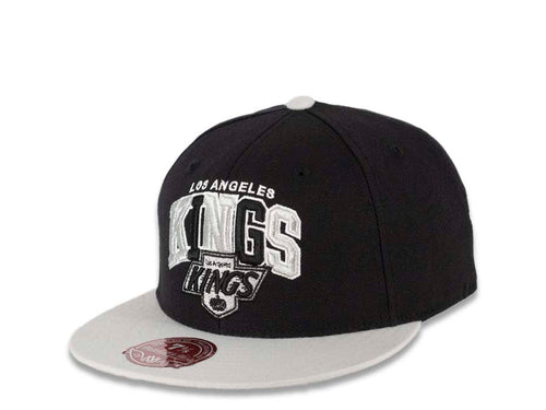 Los Angeles Raiders Mitchell & Ness Snapback Cap Hat Heather Dark Gray Crown Black Visor Black/White Script Logo