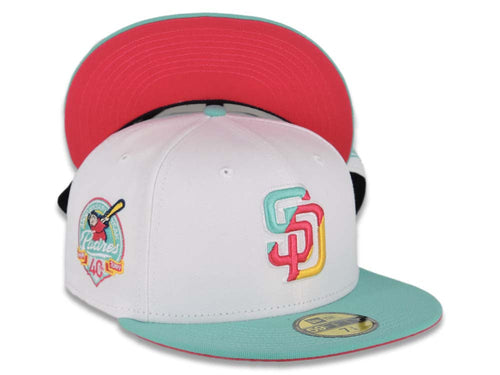 New Era 59FIFTY San Diego Padres City Connect BC Edition Fitted Hat Clear Mint Pink Glow