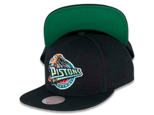 Mitchell & Ness Detroit Pistons Teal Snapback Hat Cap 