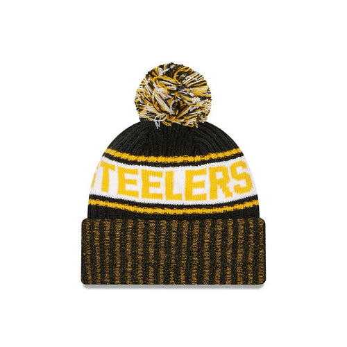 Pittsburgh Steelers New Era 2021 NFL Sideline Sport Official Pom Cuffed  Knit Hat - Black/Gold