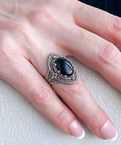 Natural Black Opal Women's Ring Special Benefits 925 Sterling Silver Hot  Sale Style 1 Carat Fire Color Beautiful - Rings - AliExpress