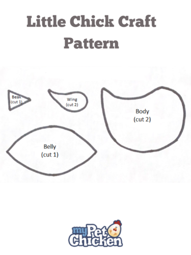 DIY pattern pieces for felt chick craft that you can print.