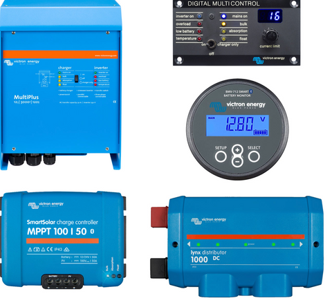 Victon Lynx Distributor, MPPT controler, Multiplus inverter isolator, BMV Monitor